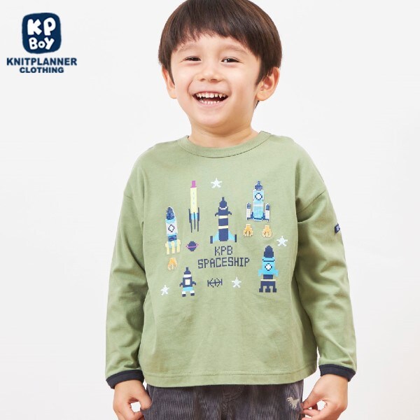 KPBOY シリコンブロックプリント長袖Ｔシャツ(80～150)