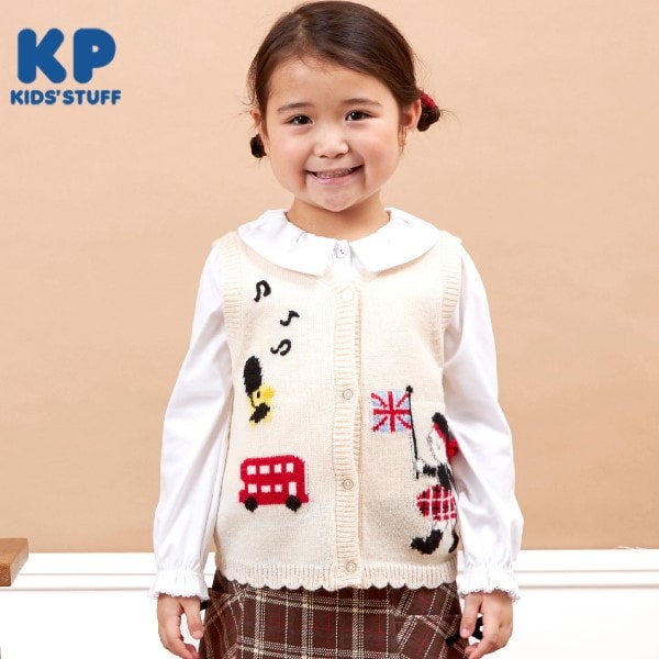 キッズ・ファミリー minmi KP(ケーピー)ロンドンmimiウォッシャブルニットベスト(90～140