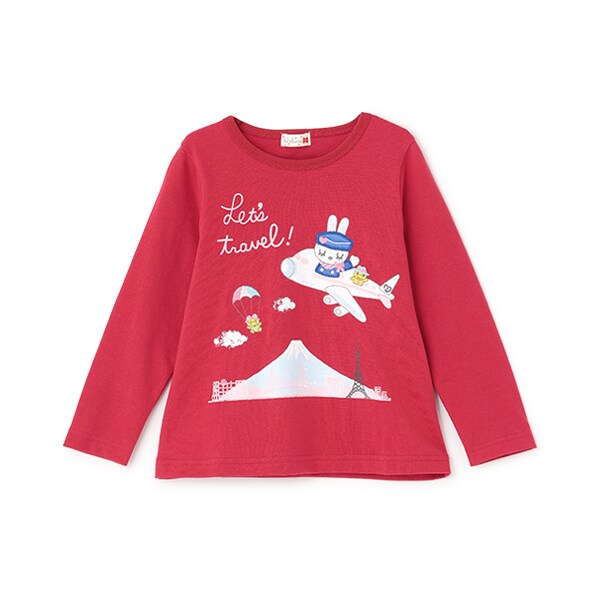 日本製/トラベルmimi長袖Tシャツ(100～140cm)