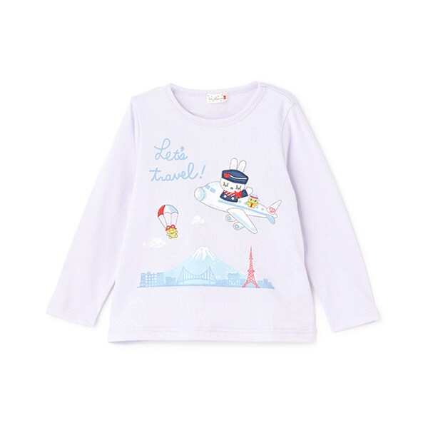 日本製/トラベルmimi長袖Tシャツ(100～140cm)