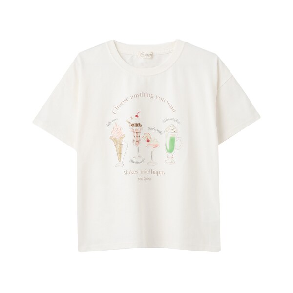 ソロナカフェスイーツ柄半袖Tシャツ(140-160cm)