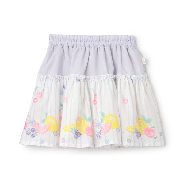 シフォンフルーツ柄プリント スカート