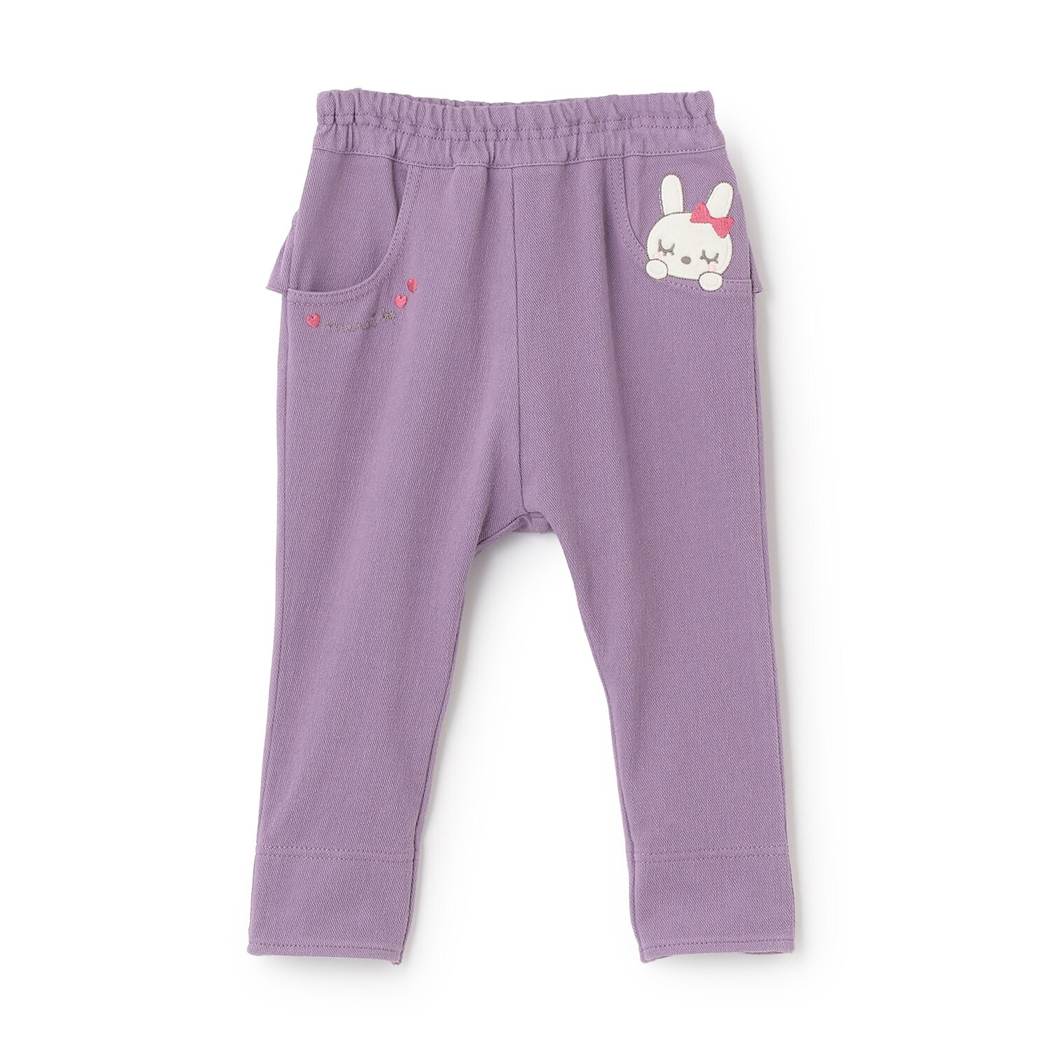 mimiちゃんアップリケ ヒップフリル ニットツイル パンツ