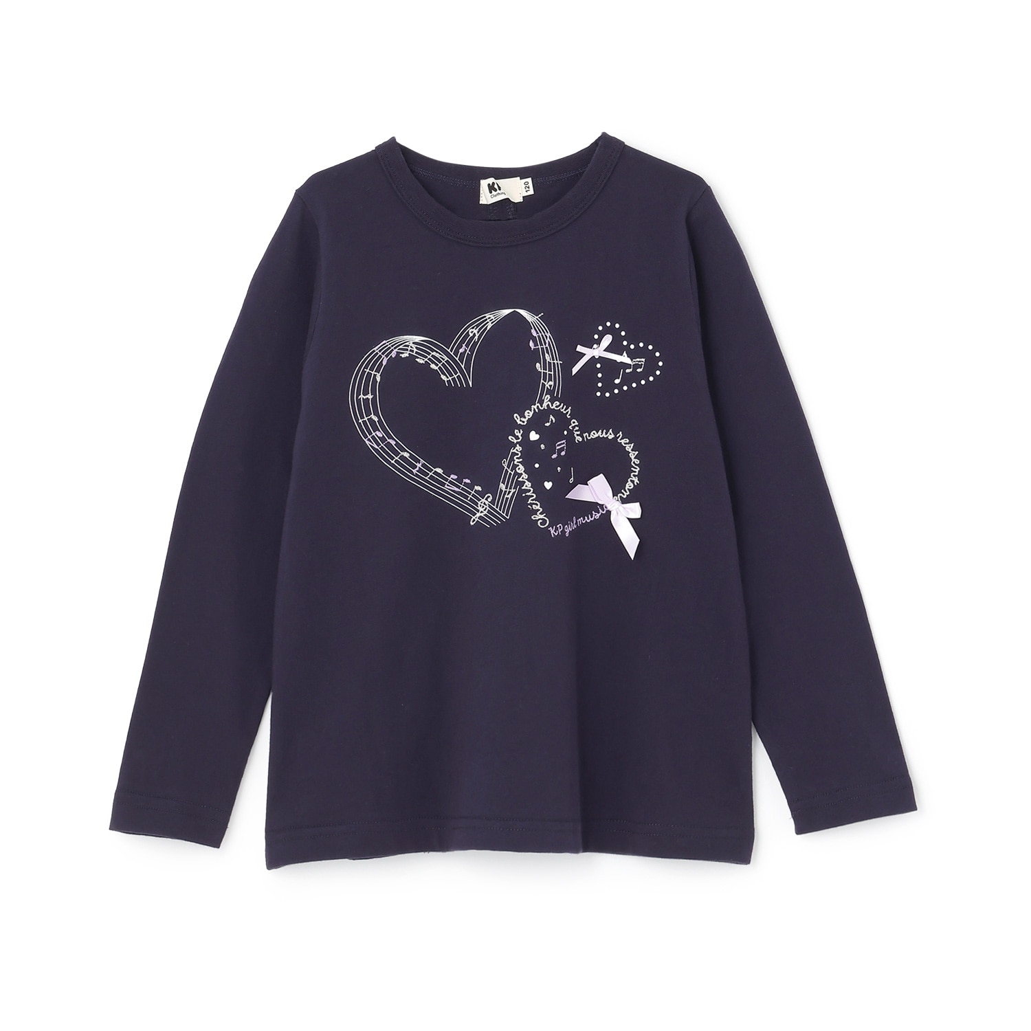 ハート＆ミュージックモチーフ 長袖Tシャツ