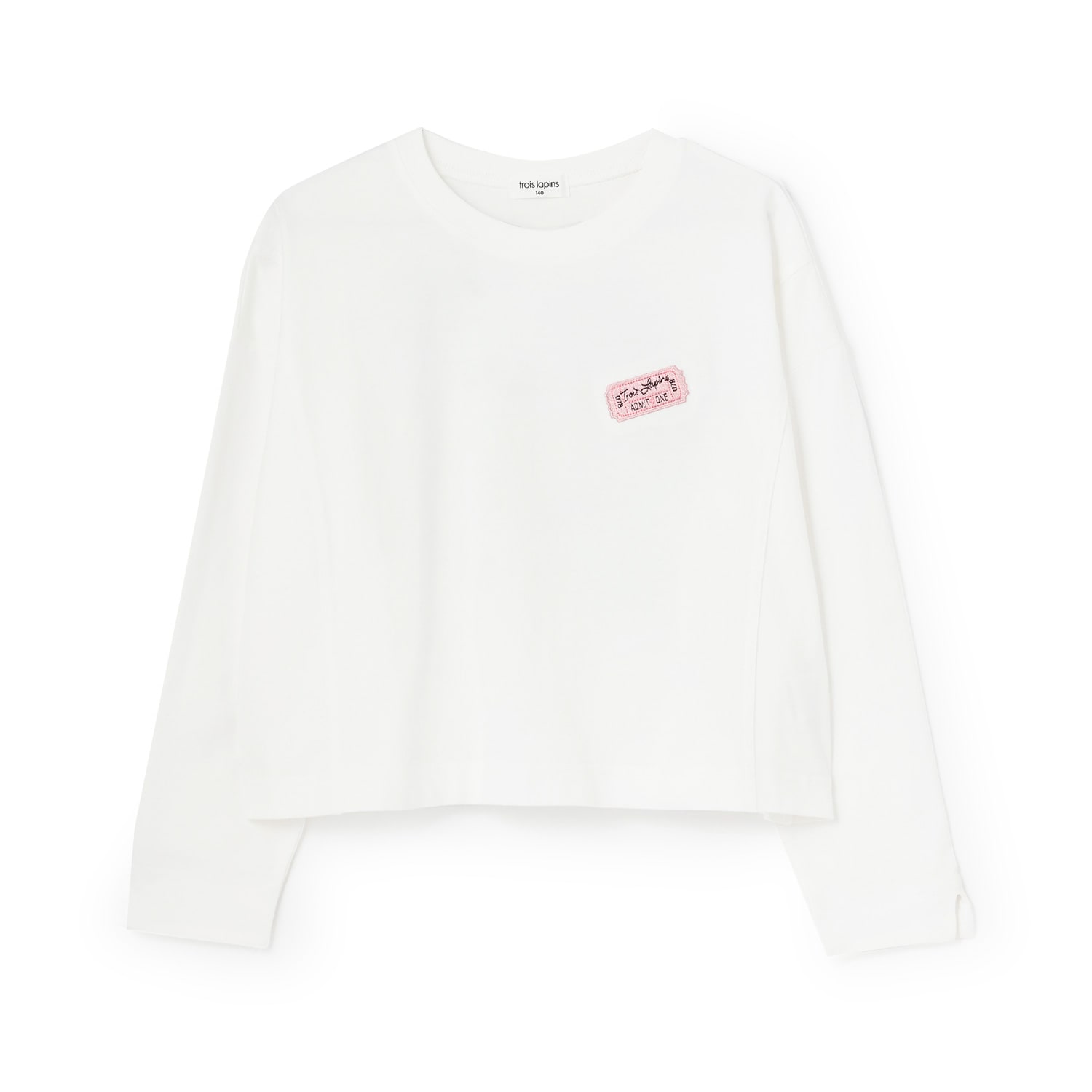 【Trois Lapins】 ワッペンデザイン 長袖Ｔシャツ