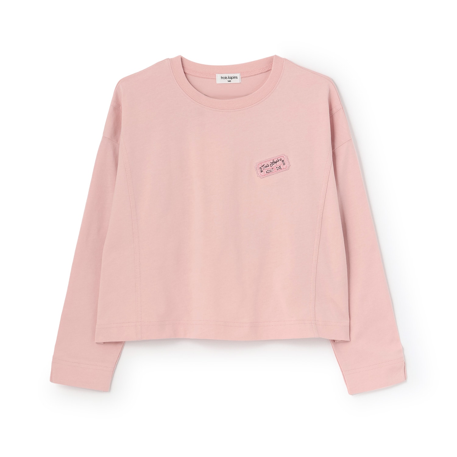【Trois Lapins】 ワッペンデザイン 長袖Ｔシャツ