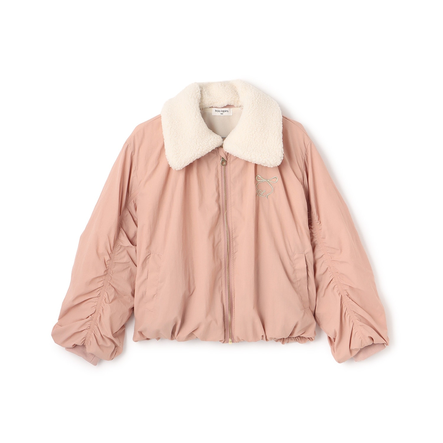 【Trois Lapins】 袖ギャザーデザイン MA-１風ブルゾン