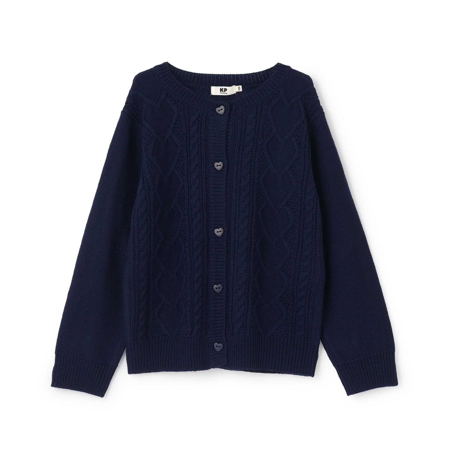 ケーブル編 ニットカーディガン 【ウォッシャブル】