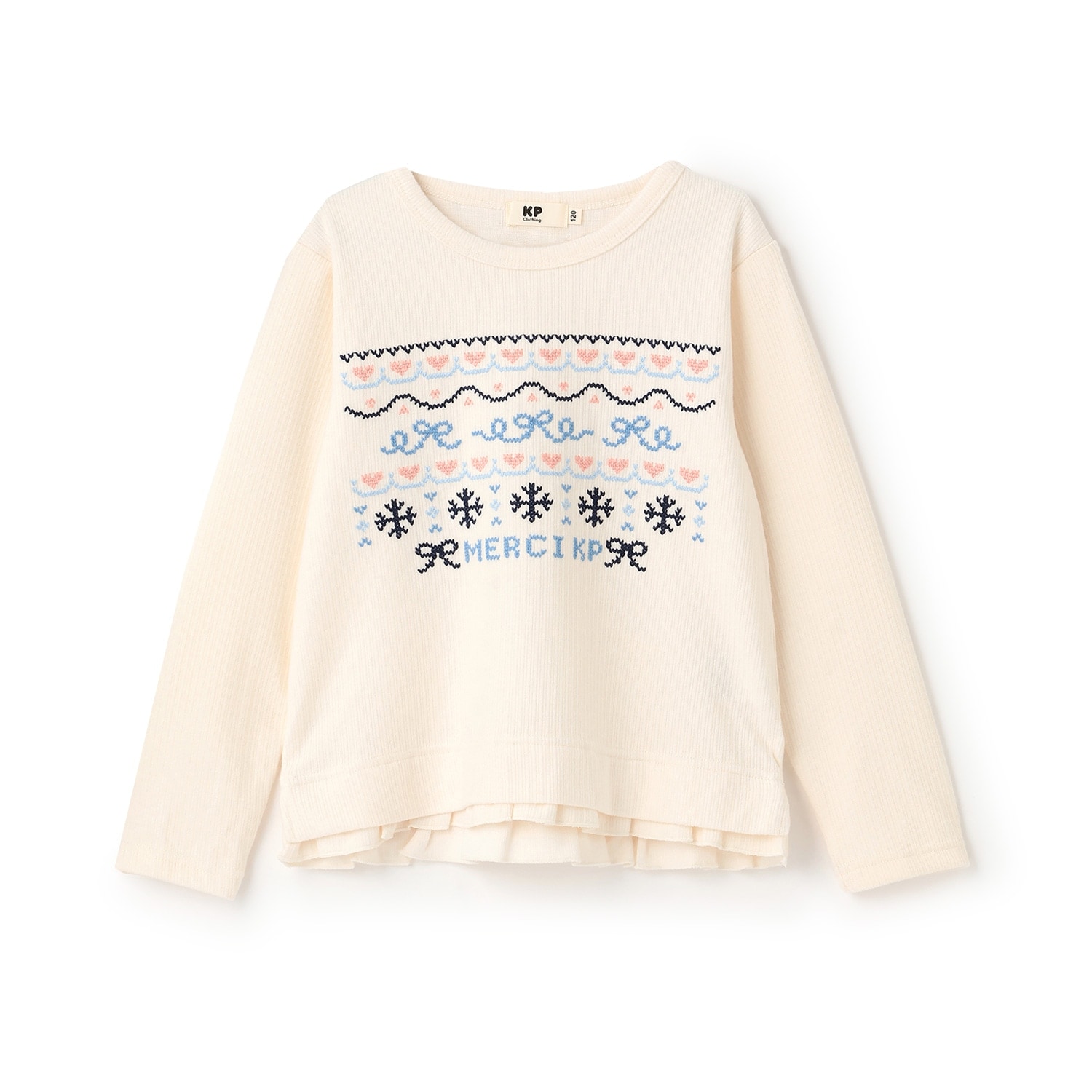 クロス刺シュウ リブWフェイス トレーナー