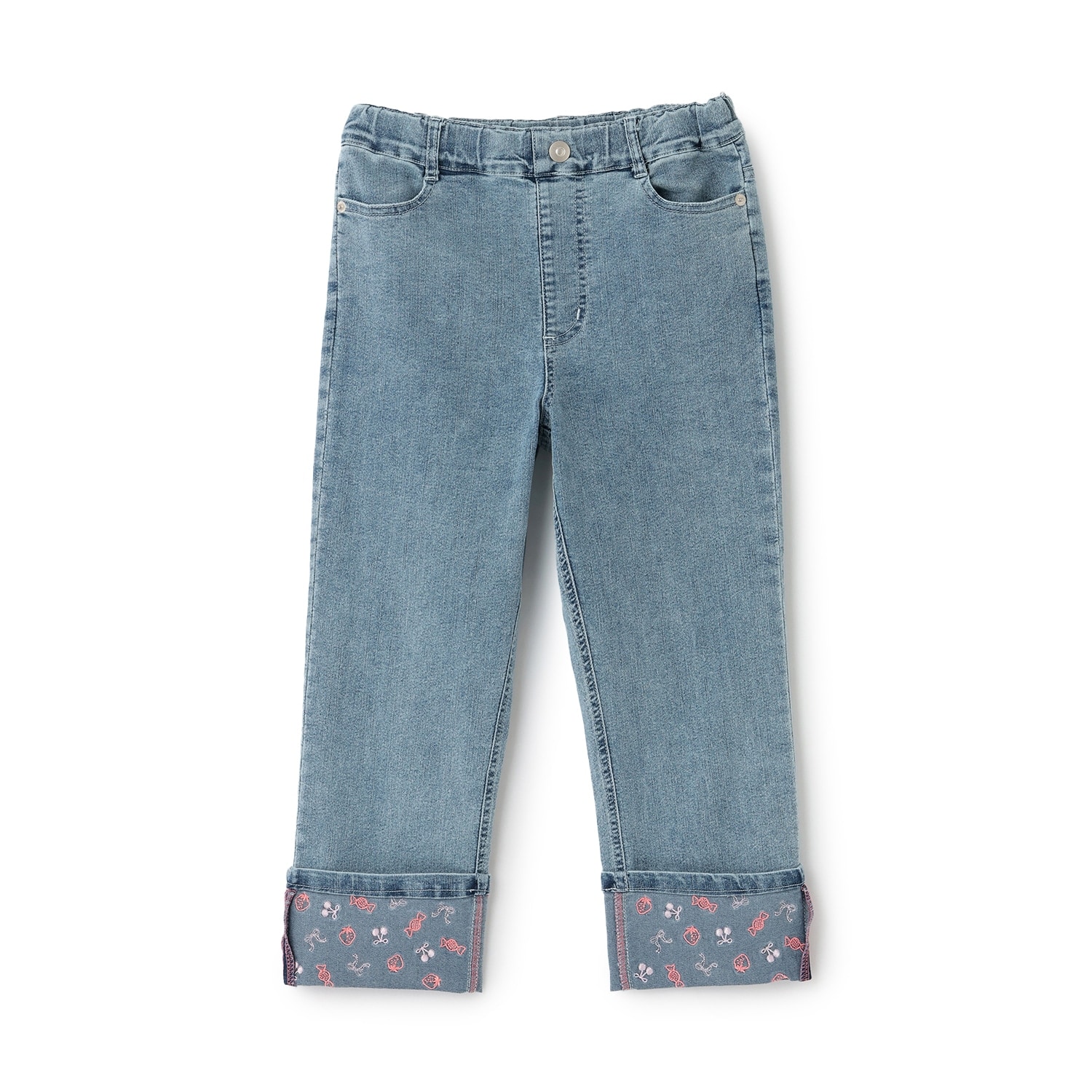 【Trois Lapins】 ストレッチデニム ロールアップパンツ