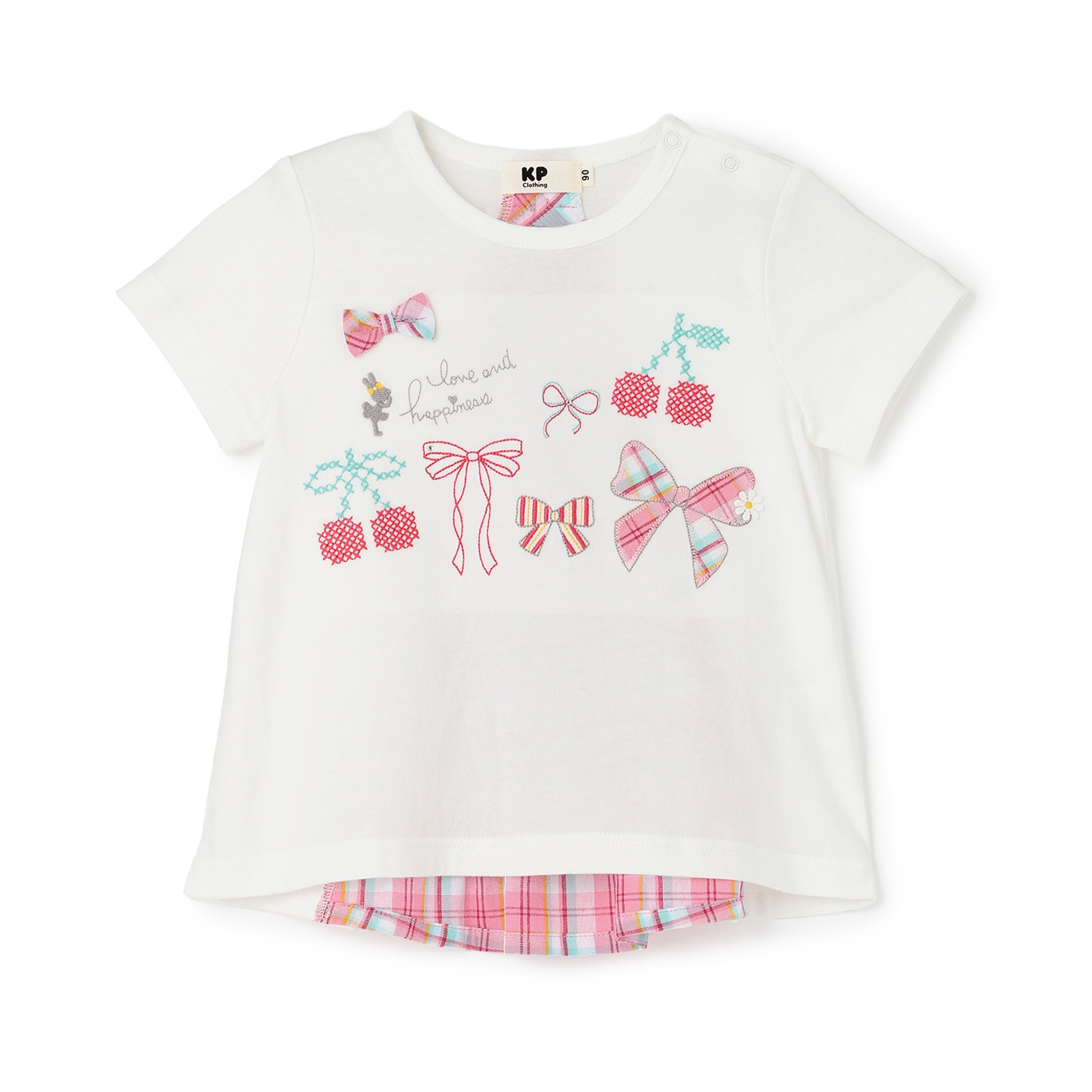 リボン×チェリーモチーフ 半袖チュニック