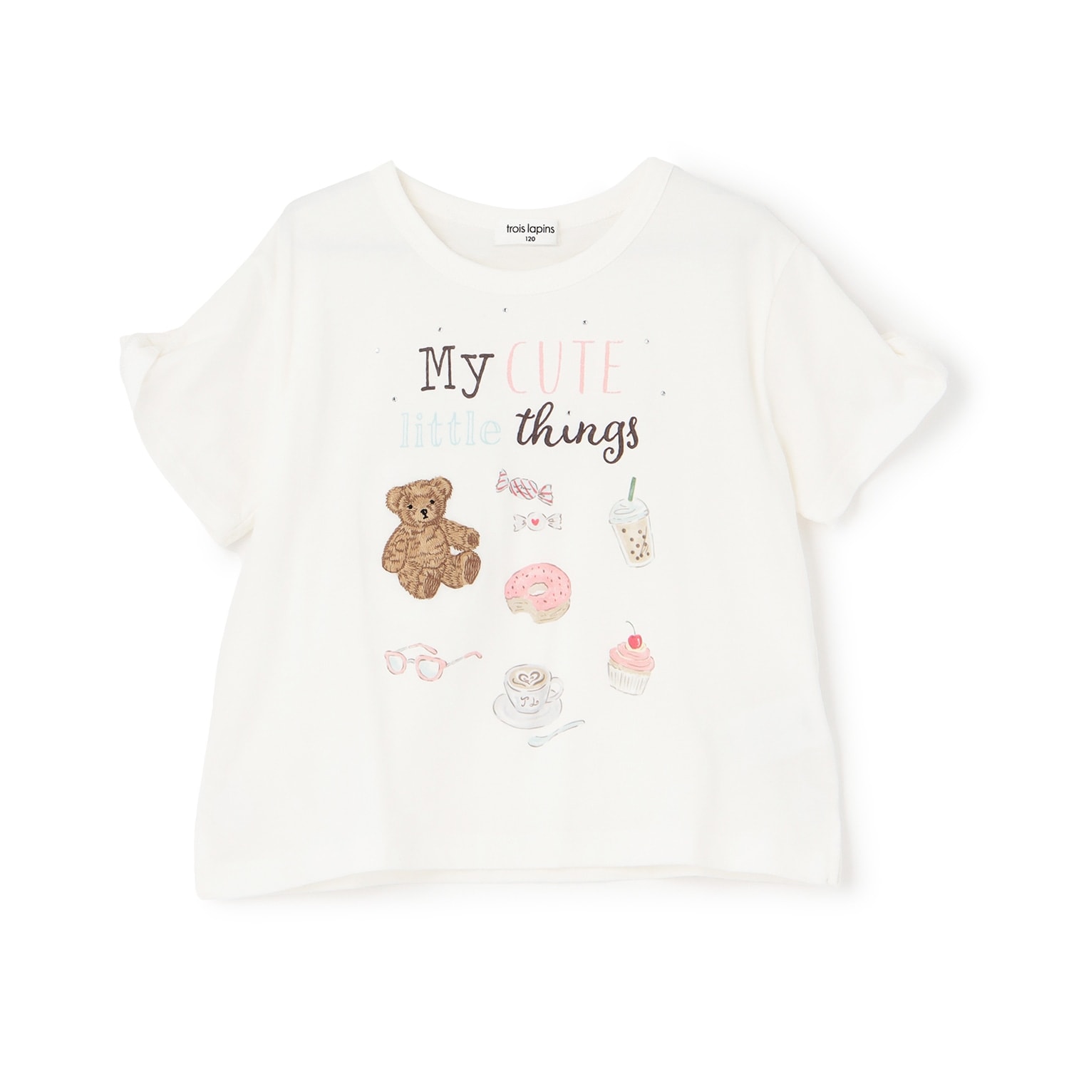 【Trois Lapins】 くまグラフィック Tシャツ