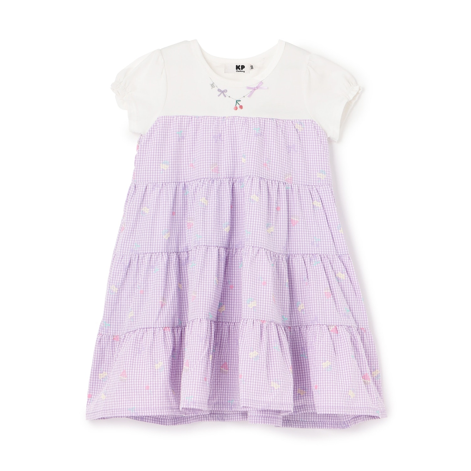 先染チェック発泡プリント ティアート ワンピーズ