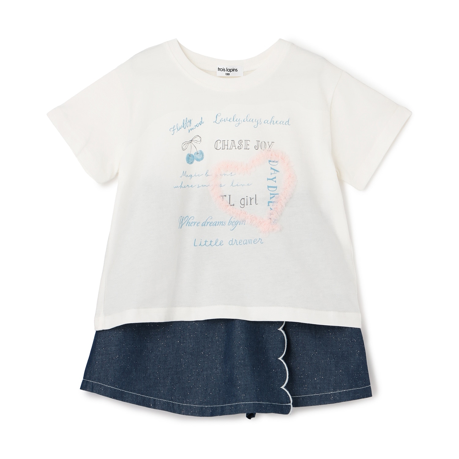 【Trois Lapins】天竺×ラメデニム 上下セット