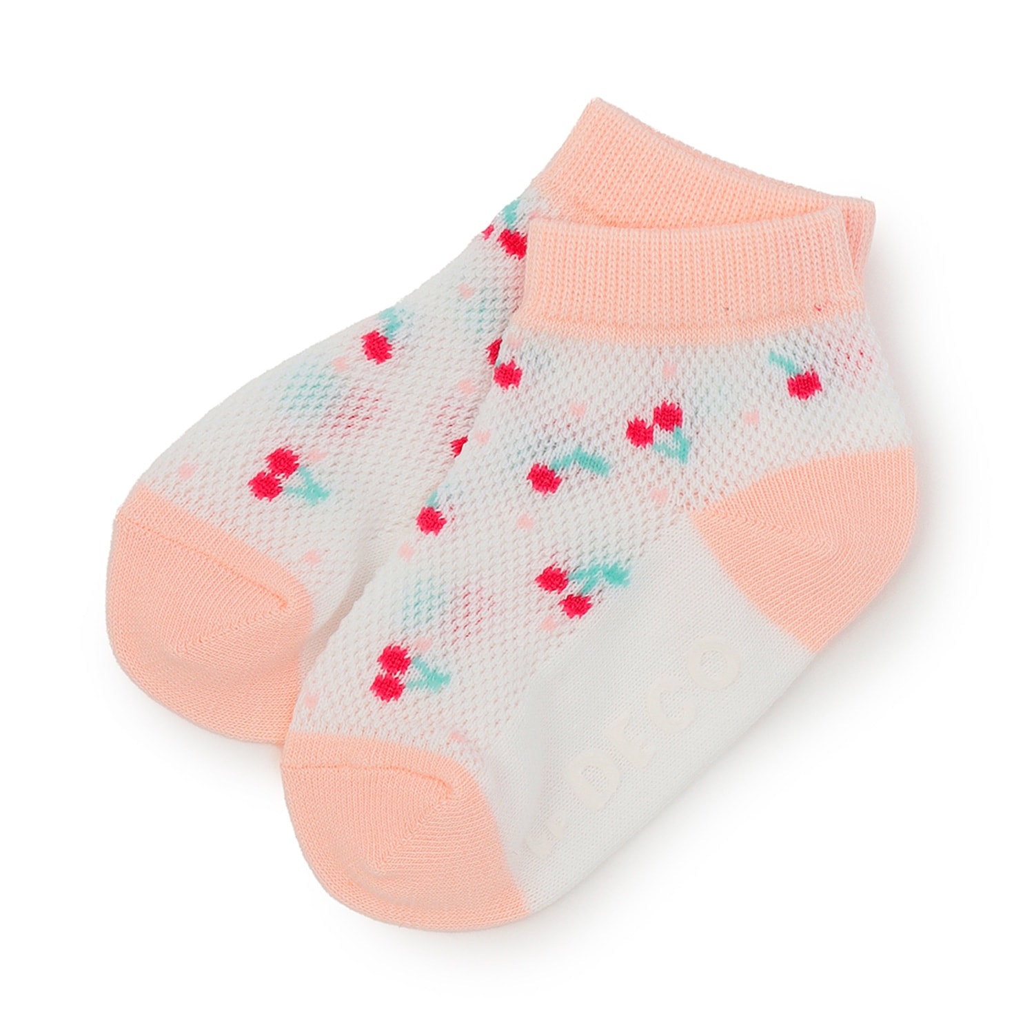 チェリー総柄 スニーカーソックス 【COOLMAX】