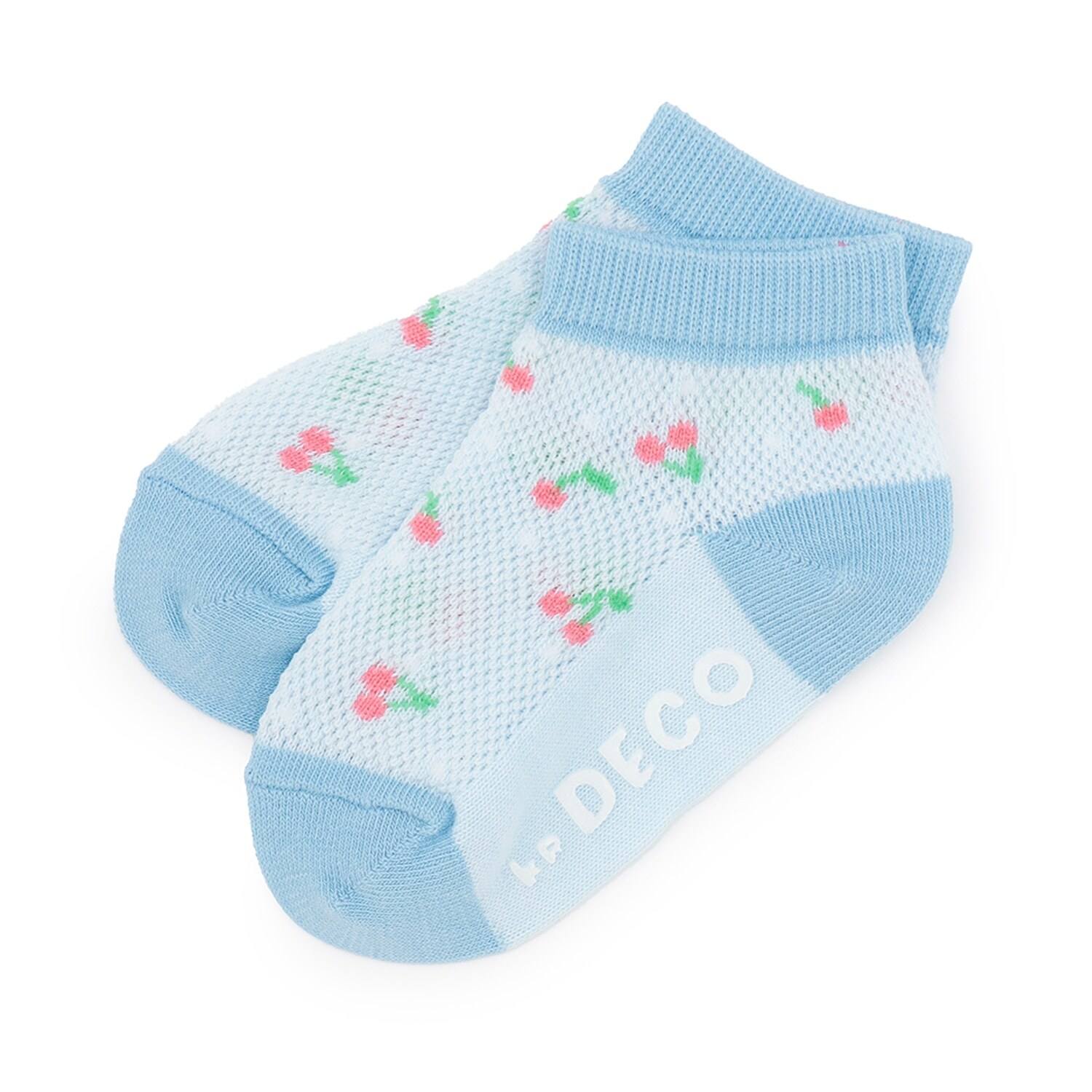 チェリー総柄 スニーカーソックス 【COOLMAX】