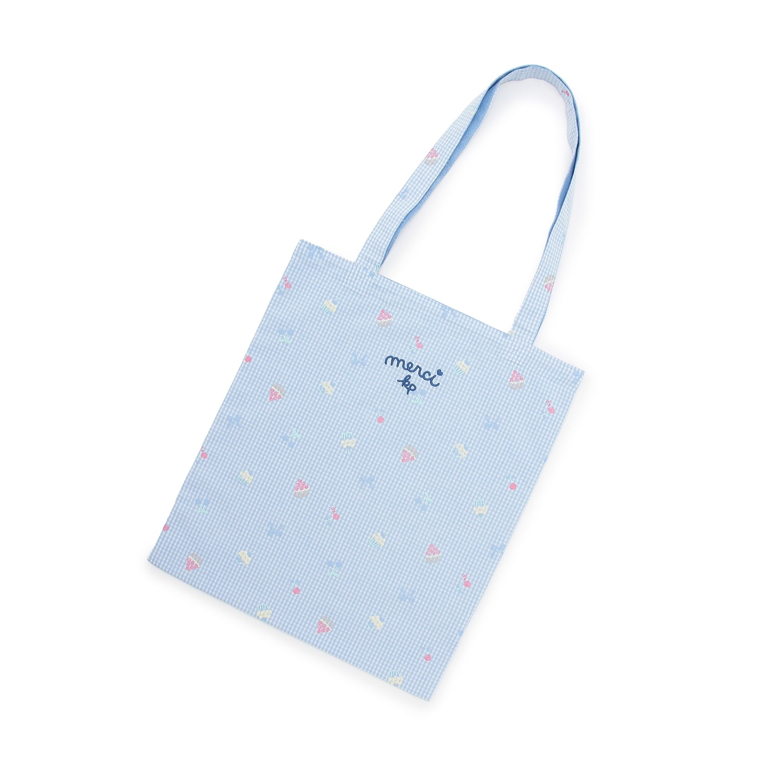 先染チェック 発泡プリント バッグ