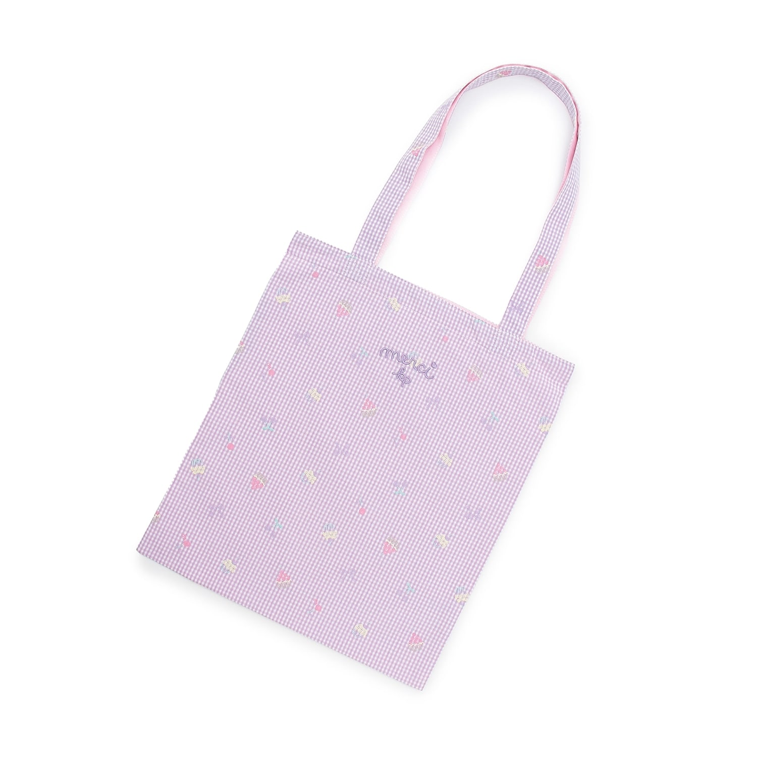 先染チェック 発泡プリント バッグ