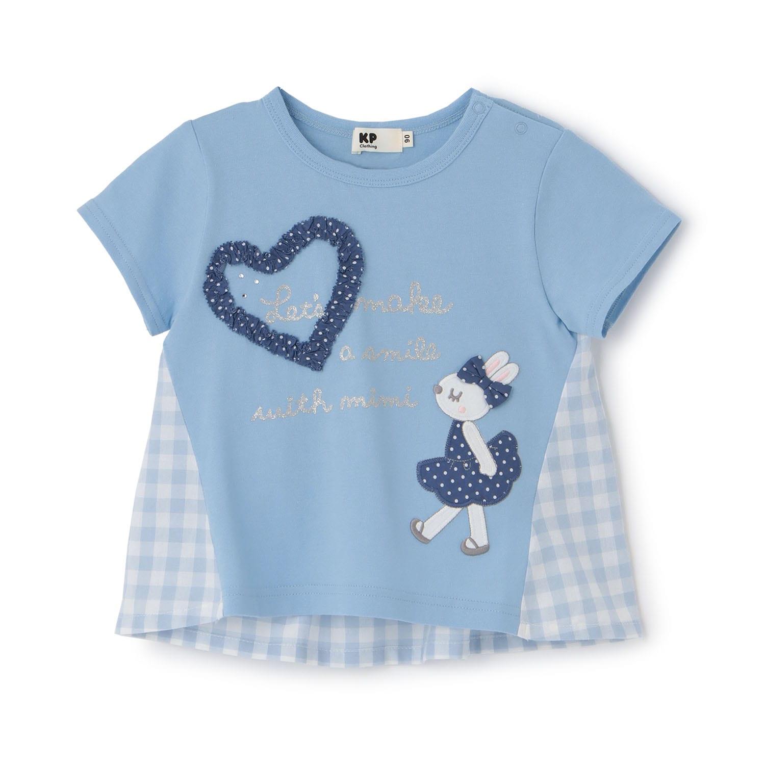 mimiちゃん×ギンガム 切り替えTシャツ