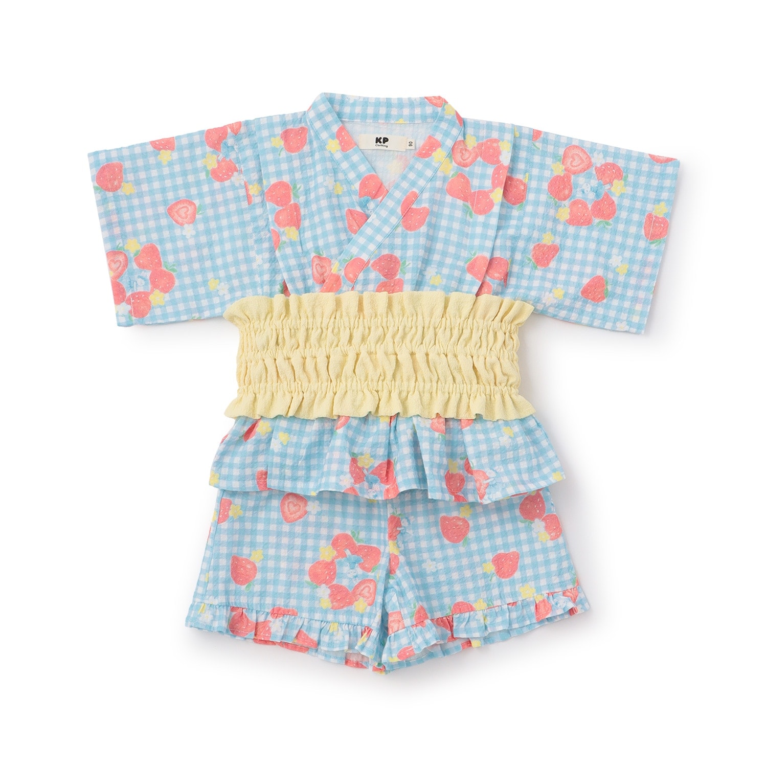 いちご柄 甚平・帯付き