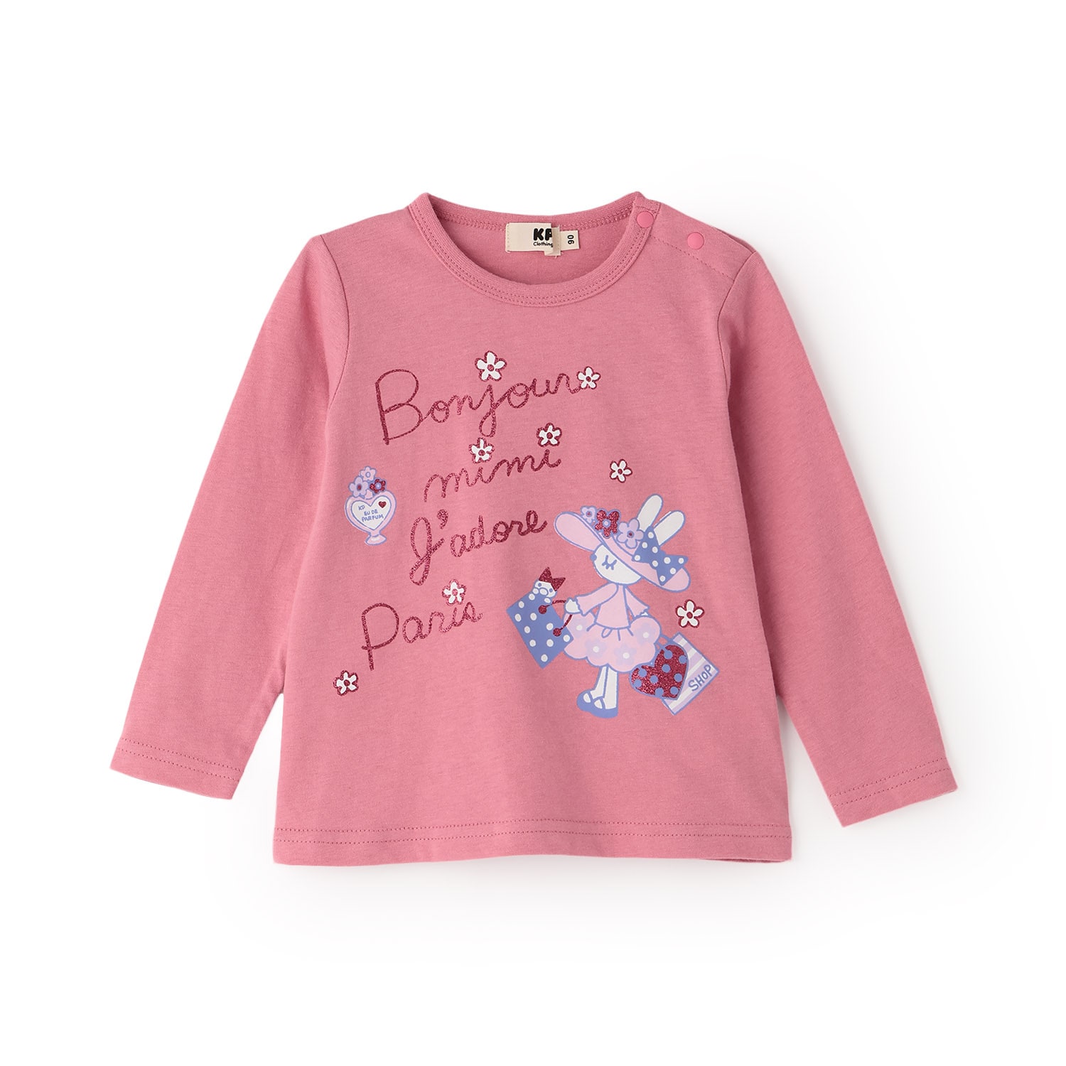 【GOOD PRICE】mimiちゃんラメプリント長袖Tシャツ