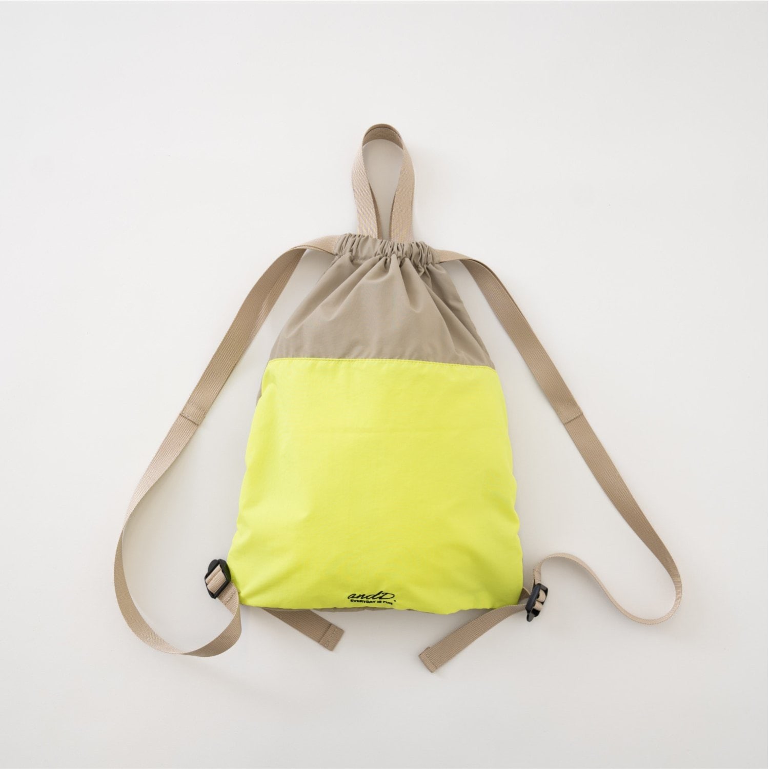 【撥水】バイカラーハンドル付きナップサック