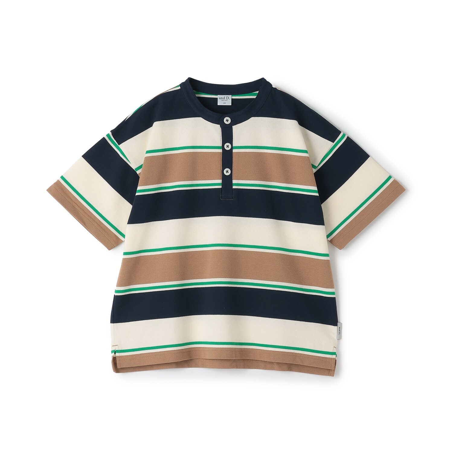 鹿の子ボーダーヘンリービック半袖ポロ