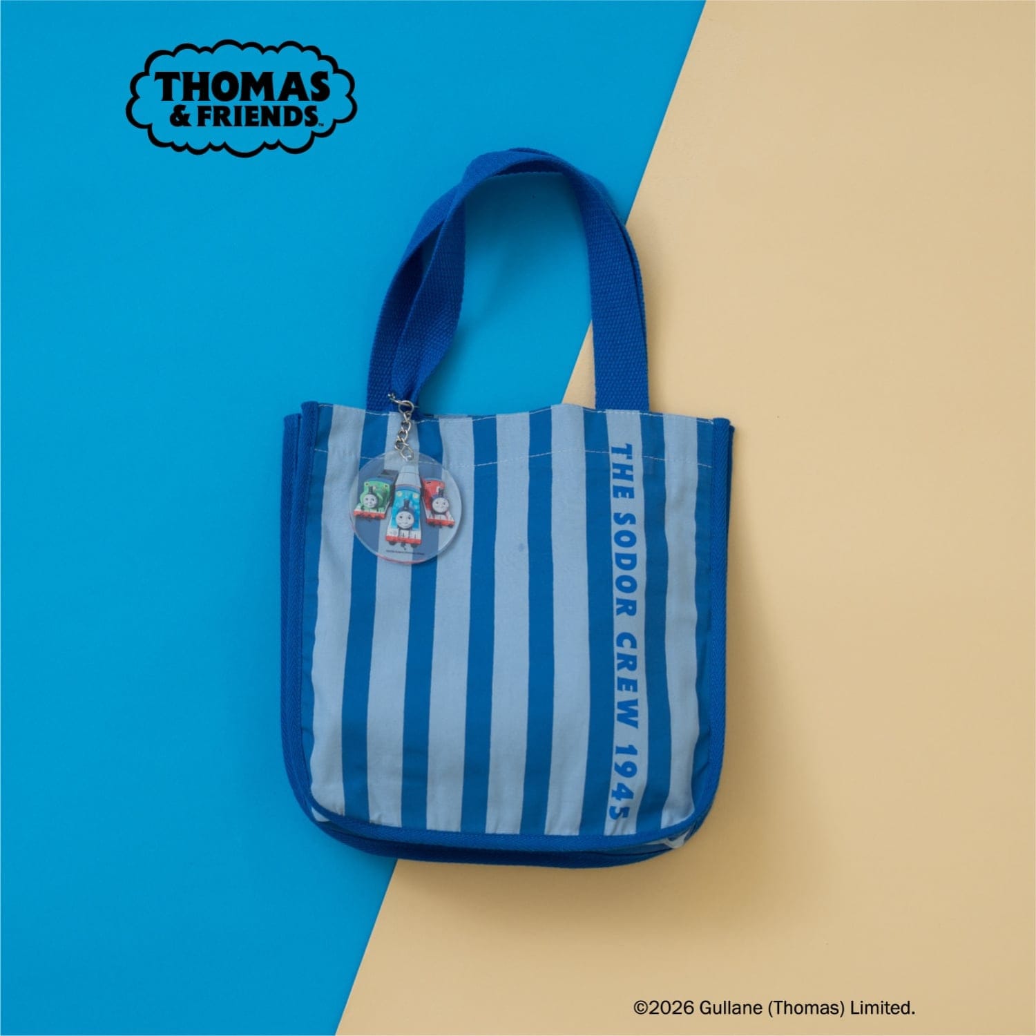 【3月13日発売予定】【きかんしゃトーマス】チャーム付きストライプミニトート