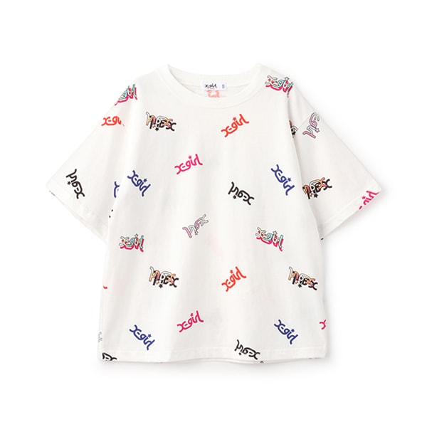 【人気商品再入荷】【直営店で取り扱い無し】ミルズロゴ総柄半袖Tシャツ