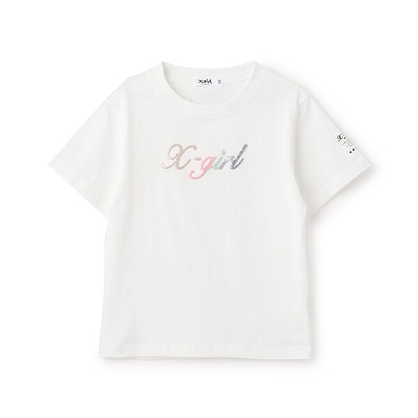 【人気商品再入荷】【直営店で取り扱い無し】ラメ発泡プリントロゴ半袖Tシャツ
