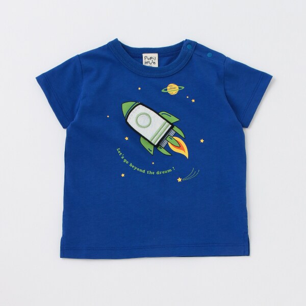 ロケット飛び出し柄Tシャツ(80cm ブルー): キッズ - ナルミヤ