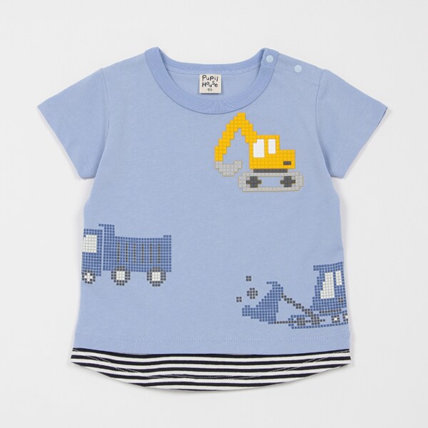 働く車柄Tシャツ(80cm サックス): キッズ - ナルミヤ オンライン