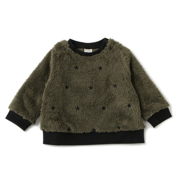 星刺しゅうフェイクファートレーナー(80 紺): キッズ - ナルミヤ