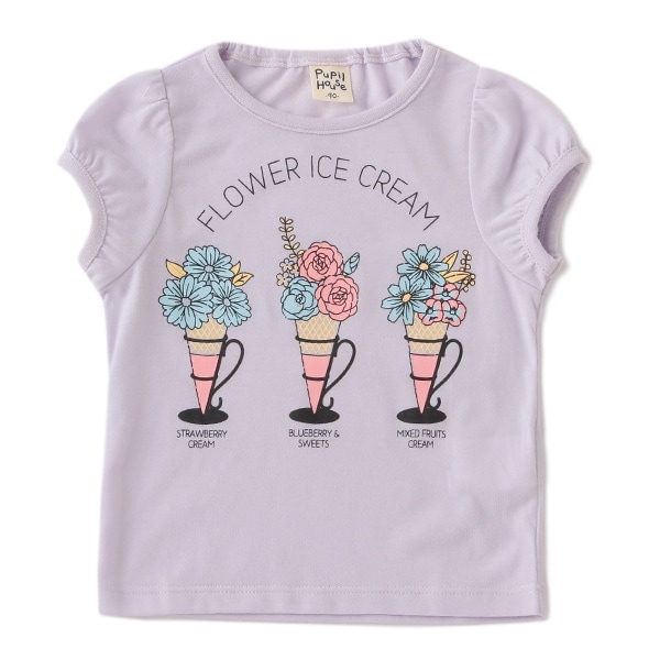 NARUMIYA ONLINE｜ナルミヤ オンラインの公式通販サイト花×アイスクリームプリントパフTシャツ(80 ラベンダー): キッズ