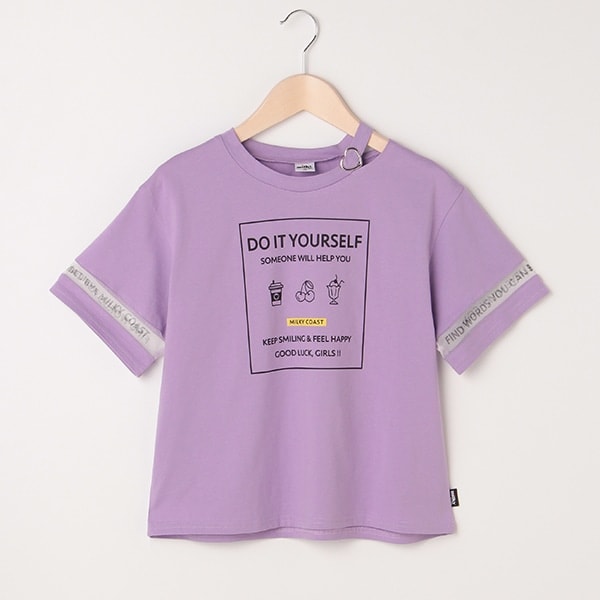 【milkycoast】 衿スリットプリントTシャツ