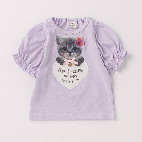 ネコ柄Tシャツ(80cm ラベンダー): キッズ - ナルミヤ オンライン