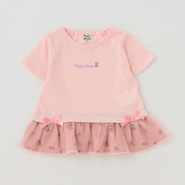 裾チュールTシャツ