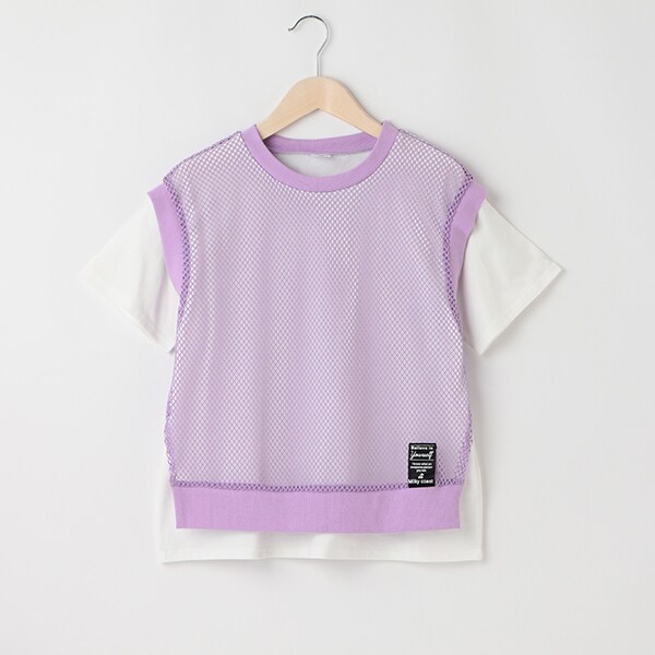 【milkycoast】メッシュレイヤードTシャツ