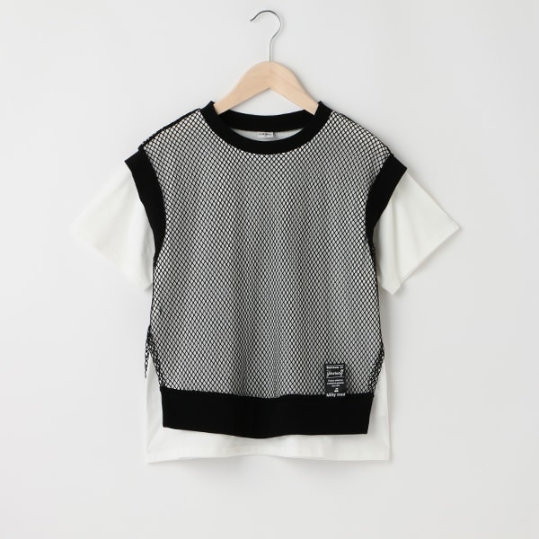 【milkycoast】メッシュレイヤードTシャツ