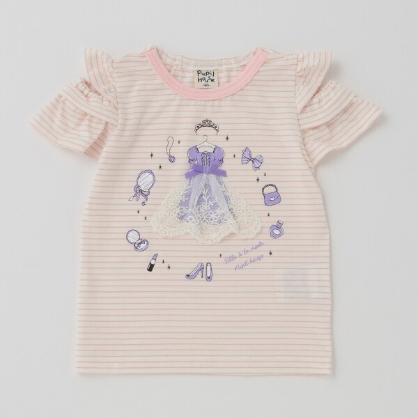 肩あきボーダーTシャツ