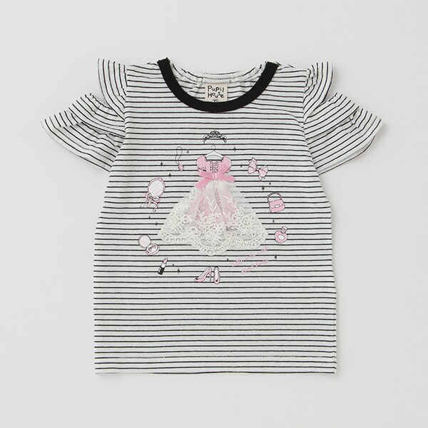 肩あきボーダーTシャツ