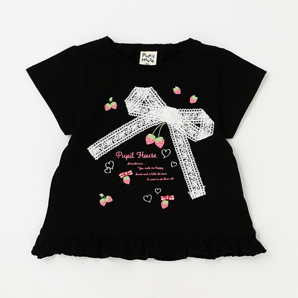 リボンアップリケTシャツ