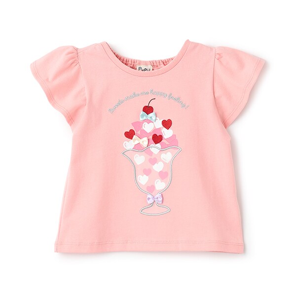 アップリケ半袖Tシャツ