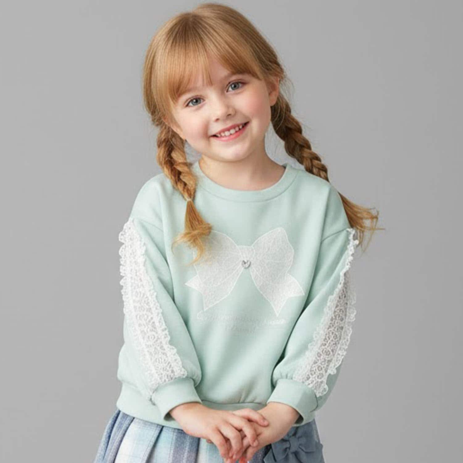 【セットアップ対応可】レースりぼんモチーフトレーナー