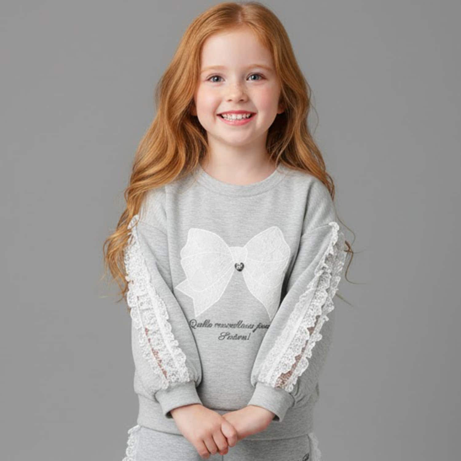 【セットアップ対応可】レースりぼんモチーフトレーナー