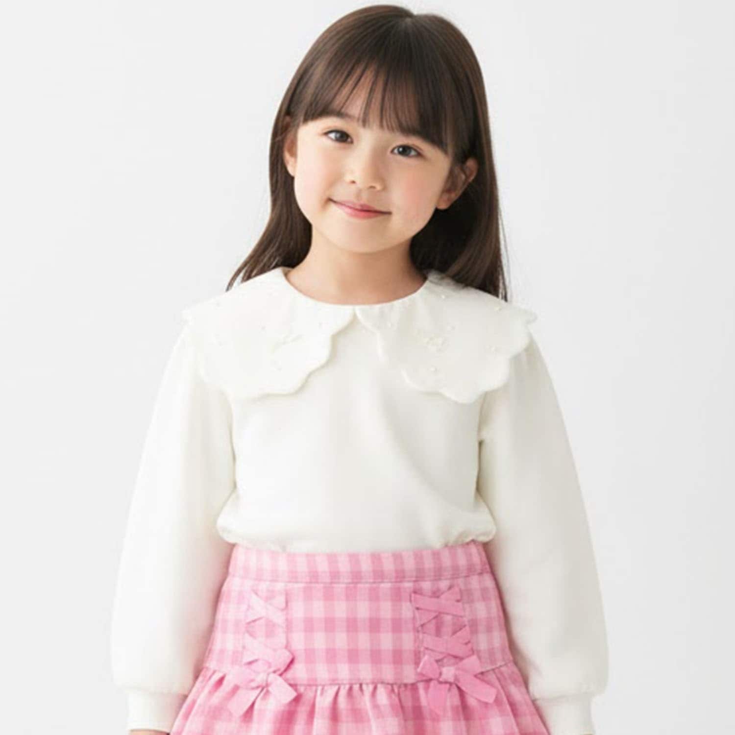 裏起毛スカラップ衿トレーナー