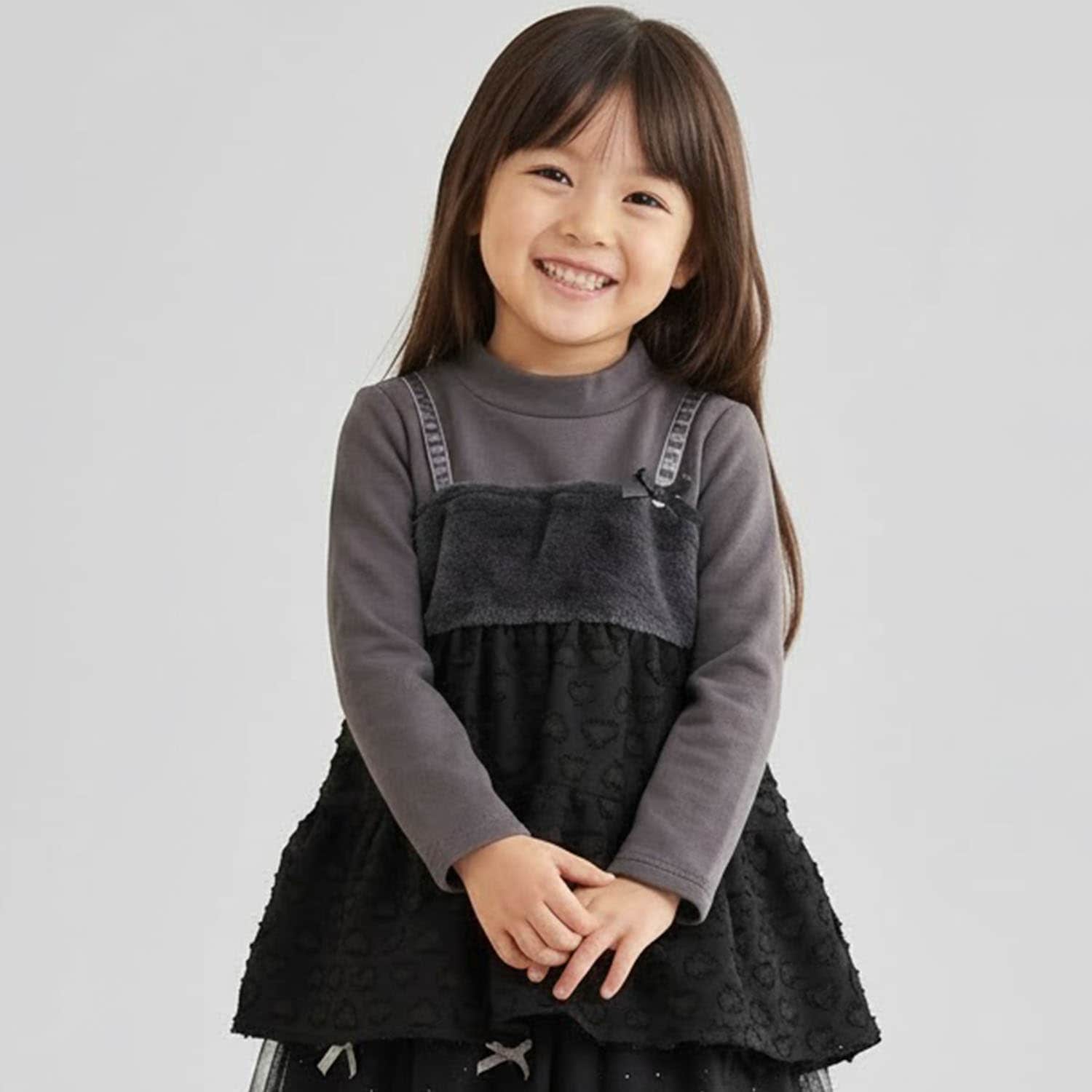 ファー切り替えビスチェ風ドッキングトップス