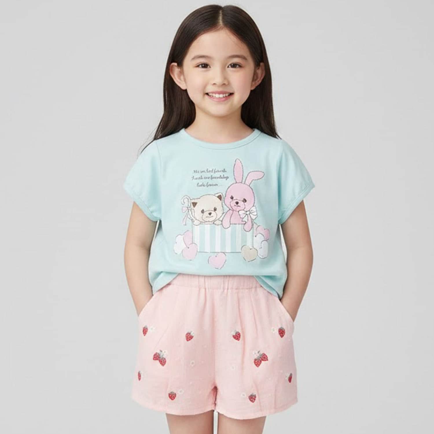 いちご刺しゅうバルーンパンツ