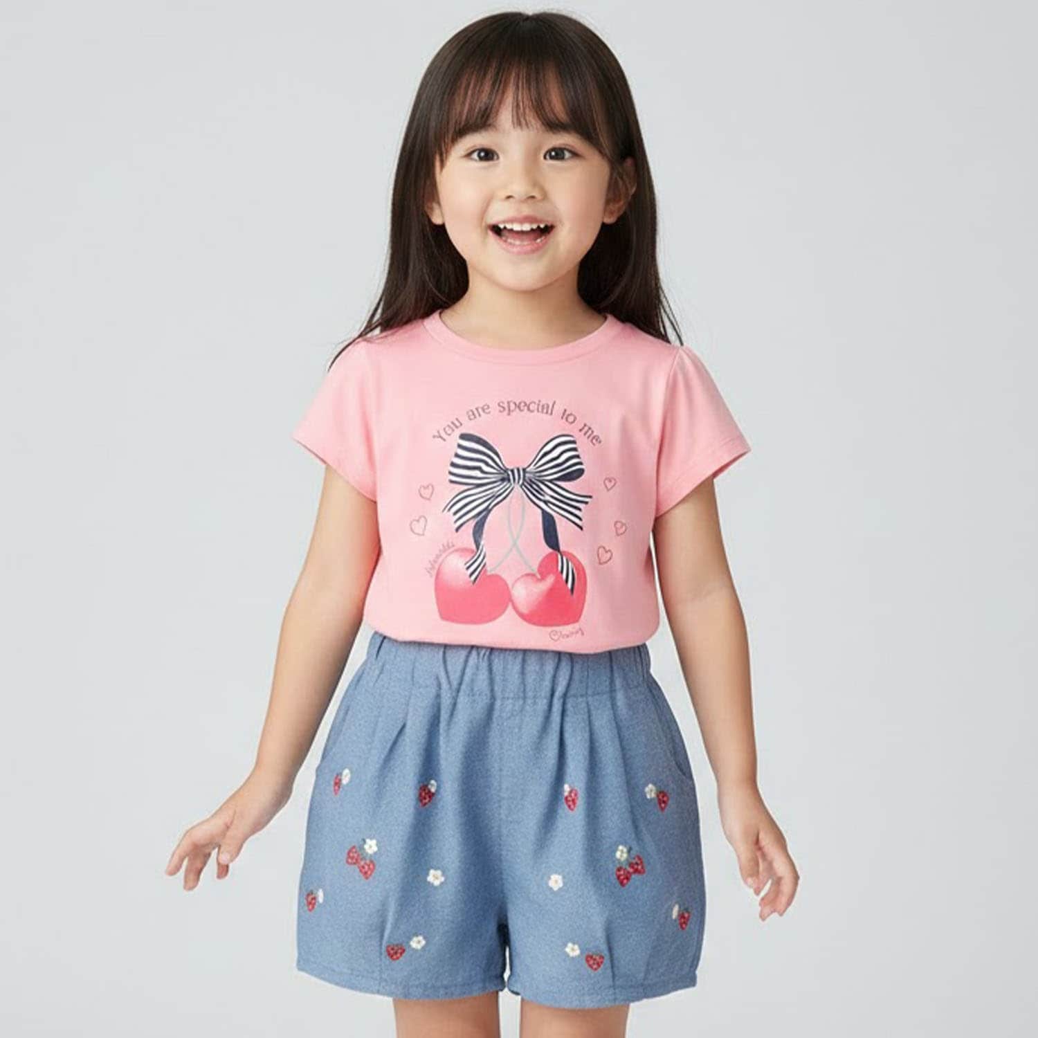 いちご刺しゅうバルーンパンツ