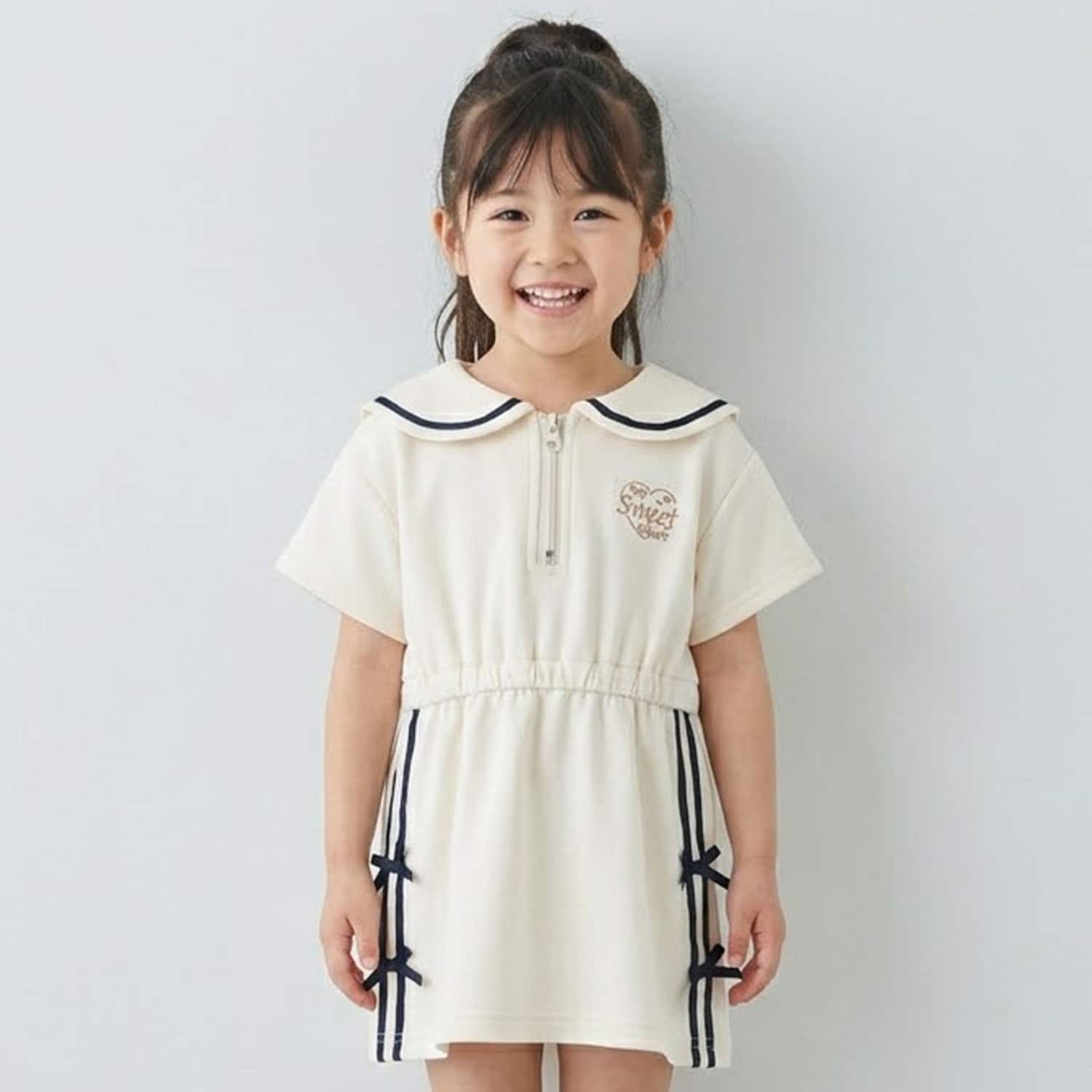 ハーフジップワンピース